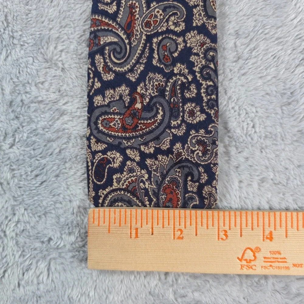 Nordstrom Mens Navy Blue Paisley Silk‎ Necktie Classic Formal Business 59